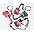 2-1/2" Wooden Airbrushed Guitar Keychain